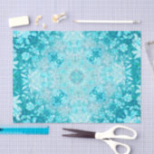 Papier Mousseline Turquoise Aqua Blue Floral (Artisanat)