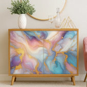 Papier Mousseline Turquoise Aqua Blue violet rose or marbre Motif