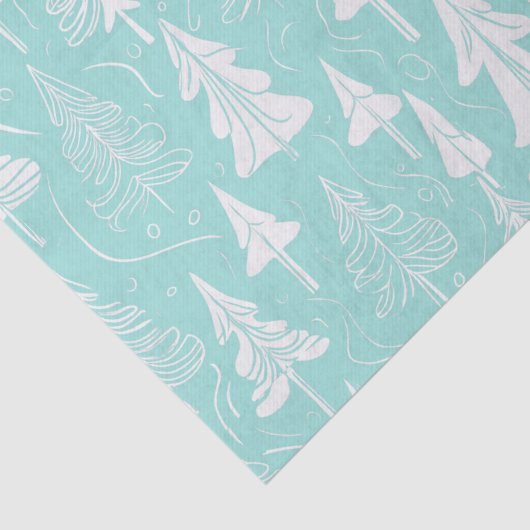 Papier Mousseline Turquoise Arbre de Noël Motif n° 6 ID1009 (Détail)