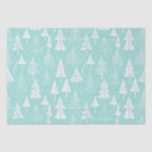 Papier Mousseline Turquoise Arbre de Noël Motif n° 6 ID1009 (Recto)