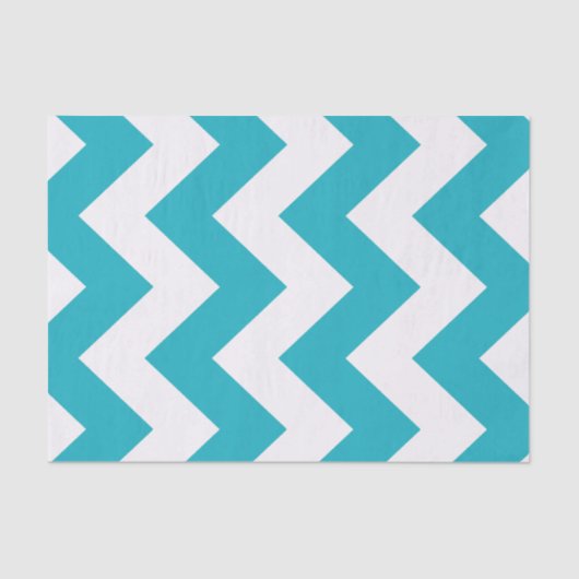 Papier Mousseline Turquoise Blue Bold Mod Chevron (Recto)