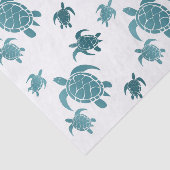 Papier Mousseline Turquoise Blue Sea Turtle Marine (Détail)