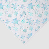 Papier Mousseline Turquoise Blue Snowflakes Aquarelle (Détail)