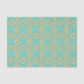 Papier Mousseline Turquoise Blues Alternative Diamond Motif (Recto)