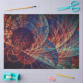 Papier Mousseline Turquoise Brown Fractal Abstrait 15 Découpage (Artisanat)