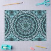 Papier Mousseline Turquoise Dark Green Damask Mandala (Artisanat)