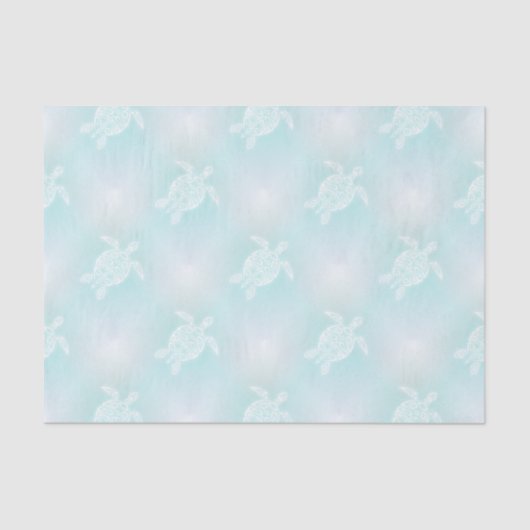 Papier Mousseline Turquoise douce Motif (Recto)