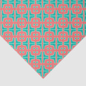 Papier Mousseline Turquoise et corail Motif unique (Détail)