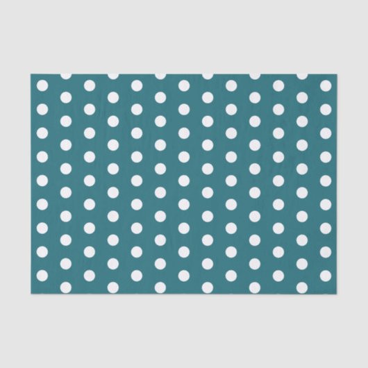Papier Mousseline Turquoise et points blancs (Recto)