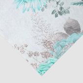 Papier Mousseline Turquoise Floral Series Design 1 (Détail)