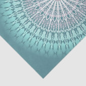Papier Mousseline Turquoise Green Chevron Mandala (Détail)