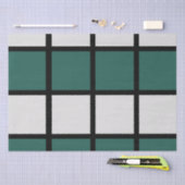 Papier Mousseline Turquoise gris noir À damiers Motif (Artisanat)