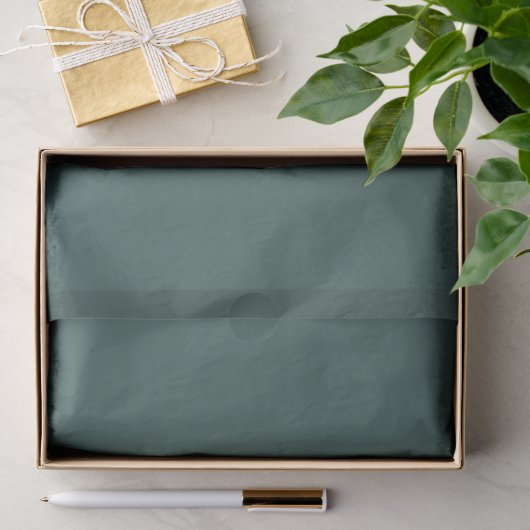 Papier Mousseline Turquoise gris uni (Cadeau)