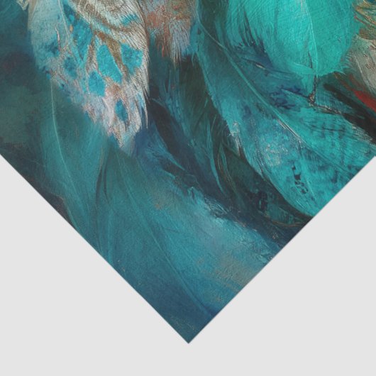 Papier Mousseline Turquoise Lodge Arctic Wolf Portrait (Détail)