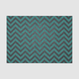 Papier Mousseline Turquoise Motif Chevron