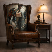 Papier Mousseline Turquoise Native Woman Fan Decoupage