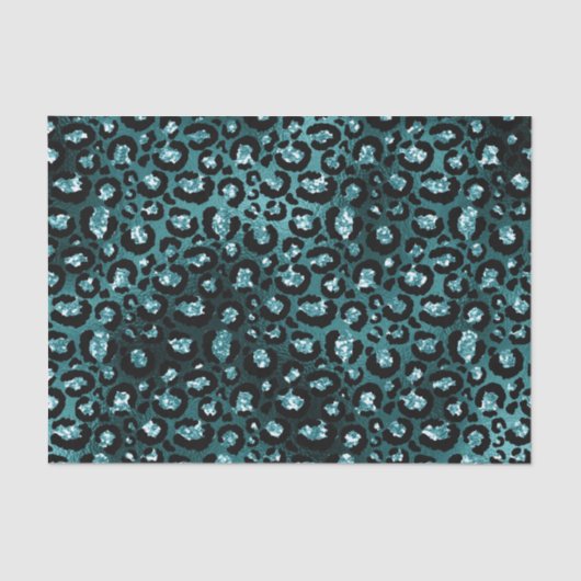 Papier Mousseline Turquoise Ombre et Parties scintillant de verre no (Recto)
