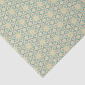 Papier Mousseline Turquoise Pistachio Cream Western Modern Damask (Détail)
