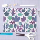 Papier Mousseline Turquoise pourpre bleue de feuille d'automne (Artisanat)