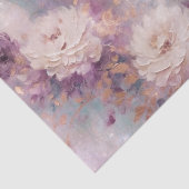 Papier Mousseline Turquoise Purple Or Blanc Floral (Détail)