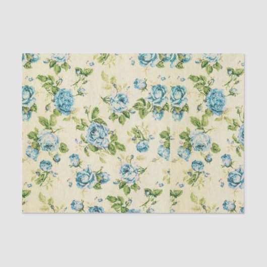 Papier Mousseline turquoise, sarcelle d'hiver, cru floral, (Recto)