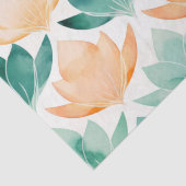 Papier Mousseline Turquoise Tangerine Chic Floral (Détail)