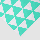 Papier Mousseline Turquoise triangles blanc motif (Détail)