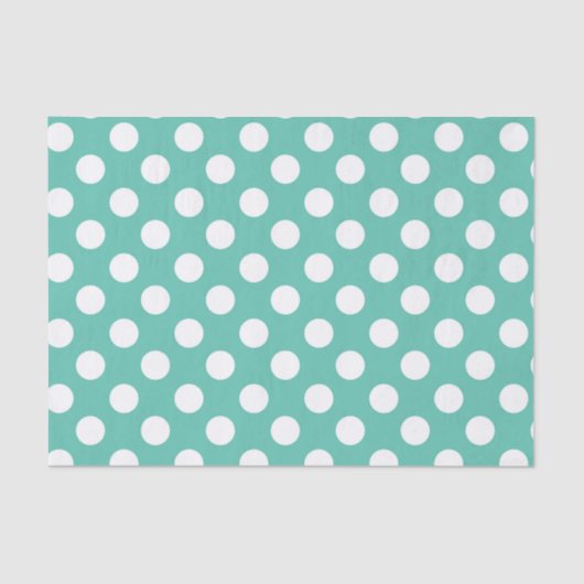 Papier Mousseline Turquoise Turquoise & Blanc Pois fête d'anniversai (Recto)