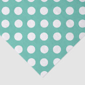 Papier Mousseline Turquoise Turquoise & Blanc Pois fête d'anniversai (Détail)
