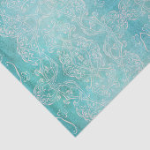 Papier Mousseline Turquoise Turquoise Classique Baroque Élégant (Détail)