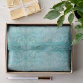 Papier Mousseline Turquoise Turquoise Classique Baroque Élégant (Cadeau)