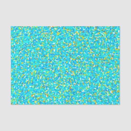 Papier Mousseline Turquoise Vert Bleu Jaune Abstrait Motif (Recto)