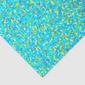 Papier Mousseline Turquoise Vert Bleu Jaune Abstrait Motif (Détail)