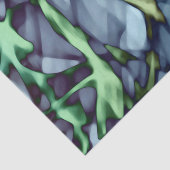 Papier Mousseline Turquoise Vert Jaune Orange Or Rouge Art Abstrait (Détail)