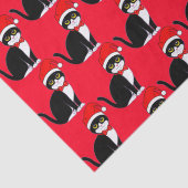 Papier Mousseline Tuxedo Cat à Bowtie : à Noël  (Détail)