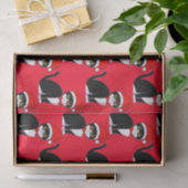 Papier Mousseline Tuxedo Cat à Bowtie : à Noël  (Cadeau)