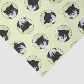 Papier Mousseline Tuxedo Chat Portrait Peinture Cute Art Original (Détail)