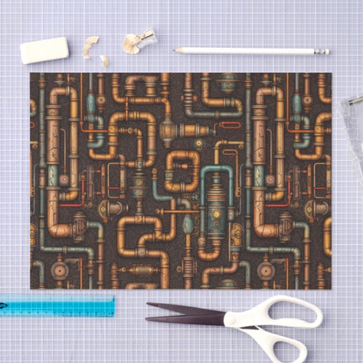 Papier Mousseline Tuyaux en vapeur motif (Artisanat)