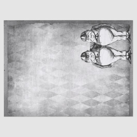 Papier Mousseline Tweedledee et Tweedledum Wonderland Decoupage (Recto)