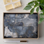 Papier Mousseline Twilight Navy bleu et gris avec l'or antique (Cadeau)