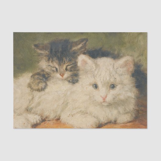 Papier Mousseline Two Kittens par Henriette Ronner-Knip (Recto)