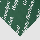 Papier Mousseline Typographie Chic Vert Joyeux Anniversaire, grand-p (Détail)