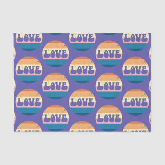 Papier Mousseline Typographie D'Amour Rétro Sur Les Rayures De Couch (Recto)