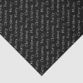 Papier Mousseline Typographie de Noël blanc sur papier de tissus noi (Détail)