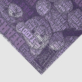 Papier Mousseline Typographie des meilleurs amis Nounours violet (Détail)