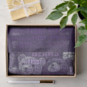 Papier Mousseline Typographie des meilleurs amis Nounours violet (Cadeau)