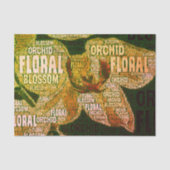 Papier Mousseline Typographie Embedded Word Cloud Decoupage (Recto)