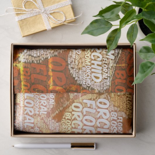 Papier Mousseline Typographie Embedded Word Cloud Rustique Découpage (Cadeau)