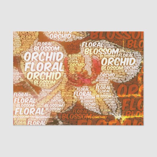 Papier Mousseline Typographie Embedded Word Cloud Rustique Découpage (Recto)