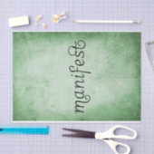 Papier Mousseline Typographie manifeste de l'aquarelle verte désaffe (Artisanat)